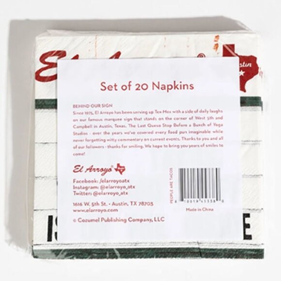 El Arroyo Paper Napkins (40) People Are Like Tacos, Good Stuff Is On The Inside - Picture 3 of 4